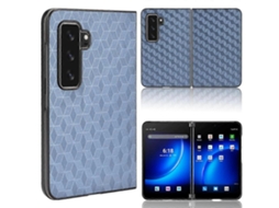 Capa traseira de couro com textura de grade cúbica para Microsoft Surface Duo 2 WeBake