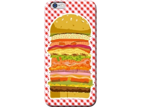 Capa iPhone 6, 6s, 7, 8  Pop Art Burguer Vermelho