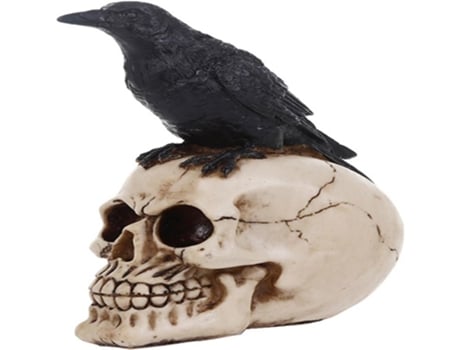 Estátua De Resina Ornamental Para Decoração De Casa, Estátua De Corvo Gótico Em Resina Fundida A Frio Pintada À Mão, Estatueta De Pássaro Empoleirado