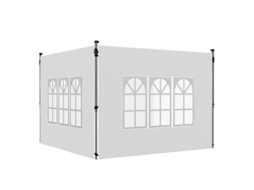 Conjunto De 2 Painéis Laterais Para O Quiosque 3x3/3x4 M, Parede Lateral Com Janela, Branco Impermeável Cs