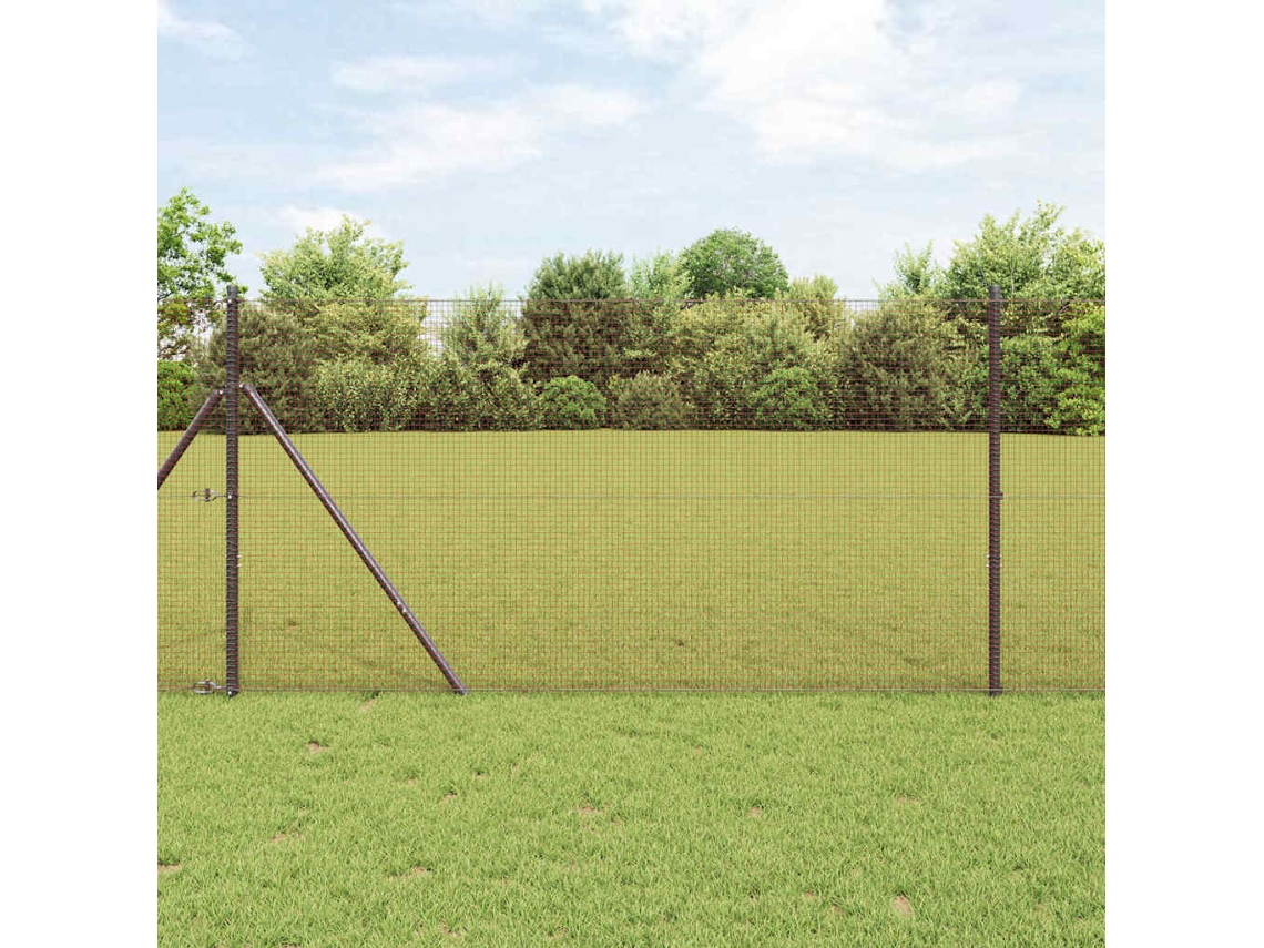 Vidaxl Cerca De Arame Soldado 2500 X 150 Cm Vermelho
