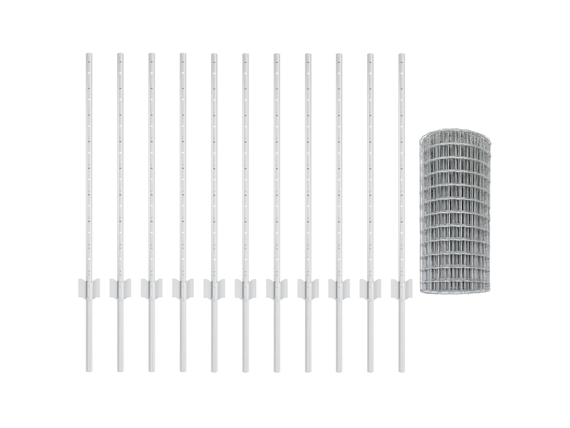 Conjunto 1 Barreira Externa Vidaxl Prateado Aço (25 X 0,8 M)