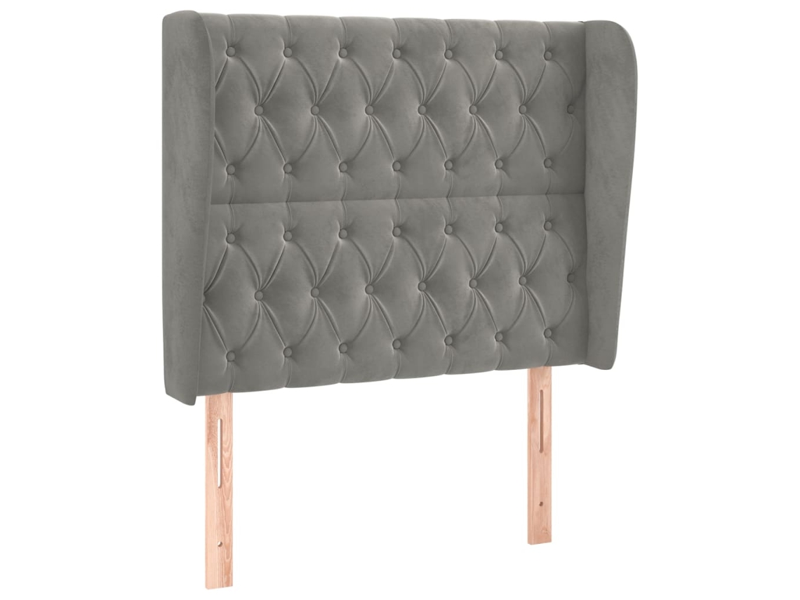 Cabeceira de Cama com Abas Veludo Cinzento Claro MAISON EXCLUSIVE (103x23x118 cm)