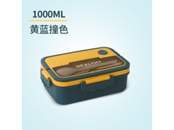 Lancheira com Compartimento de Plástico Bento Box Crisp Estudante Adulto Microwavable Uso de Aquecimento Produto Comestível Azul