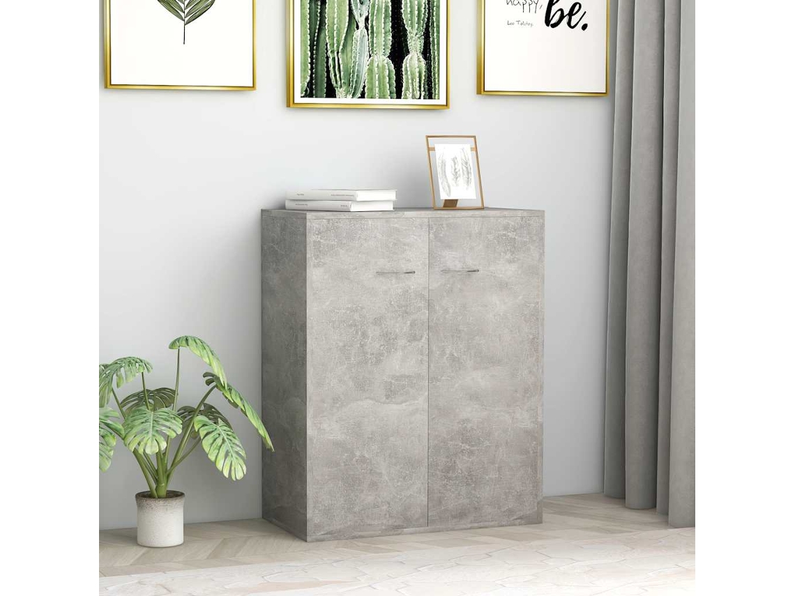 Vidaxl Aparador 60x30x75 Cm Contraplacado Cinzento Cimento