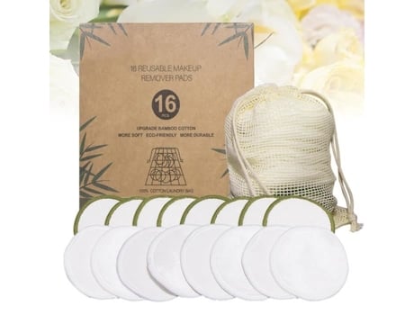 16 Pçs Prático Lavável Almofadas Faciais Reutilizáveis Fibra de Bambu Limpeza Tapete Cosmético Algodão Removedor de Maquiagem WINOMO