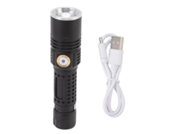 2026 lanterna Led de Alta Potência 800lm com 3 Modos de Luz, Zoom Rotativo e Carregamento Usb Recarregável para Camping com Clip de Metal