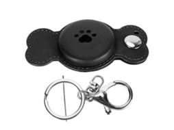 Mali capa Protetora Anti perda Multifuncional para Airtag Pu+metal Design Durável Preto