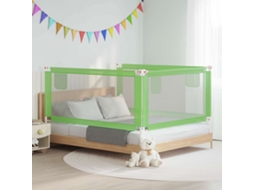 Vidaxl Barra De Segurança P/ Cama Infantil Tecido 180x25 Cm Verde