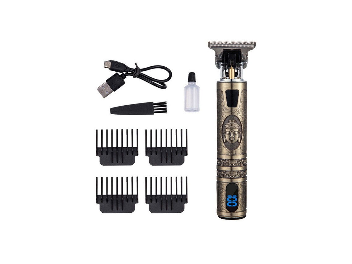 Máquina HHZ para Cabelo Recarregavél Dourado Led Digital Atualização
