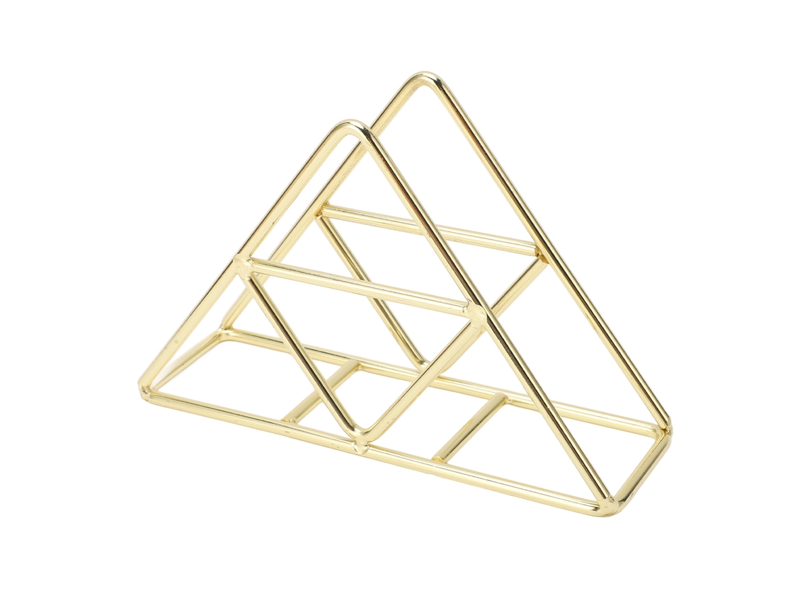 Portavasos de Servilletas Vertical de Hierro Forjado Metalico Moda Grueso Ancho Triangular Oro