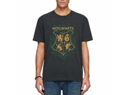 Rockinstone Harry Potter Four Houses Mascot Emblem Black T-shirt Size:s