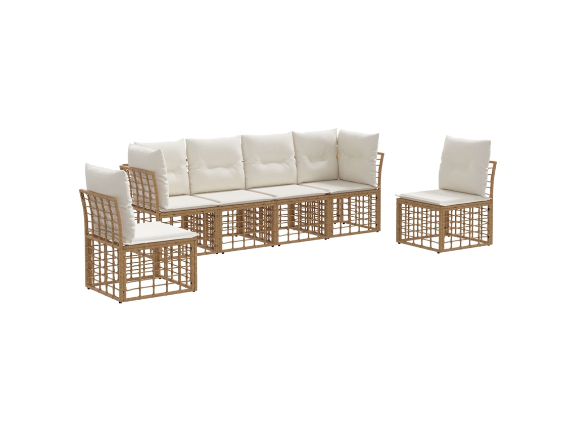 Maison Exclusive - Conjunto De Sofás Para Exterior Natural Poliéster