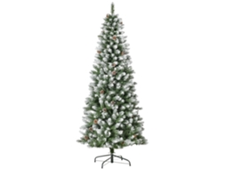Árvore de Natal Nevada 180cm com 630 Galhos e Pinhas Verde Branco S/MARCA