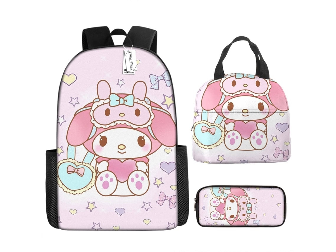 Conjunto De Três Peças De Mochila Escolar Hello Kitty6*