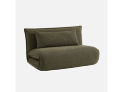Poltrona Cama Em Tecido Bouclé, 2 Lugares, Verde Caqui
