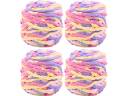 Lurelia Fio Tricô Grosso Macio Colorido Poliéster 4 X 100g Multicolorido Para Crochê