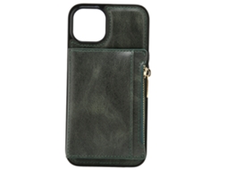 Capa com zíper verde escuro para Iphone 13 EOOCOO