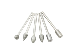 Conjunto de 20 peças de brocas diamantadas de coríndon para desbaste e polimento.