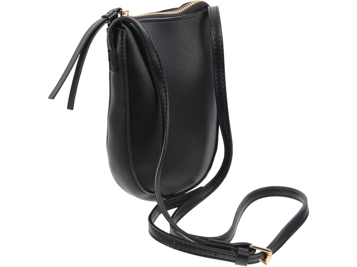 Capa Para Celular Ciieeo Em Couro Pu Preto Leve, Com Grande Capacidade E Zíper.