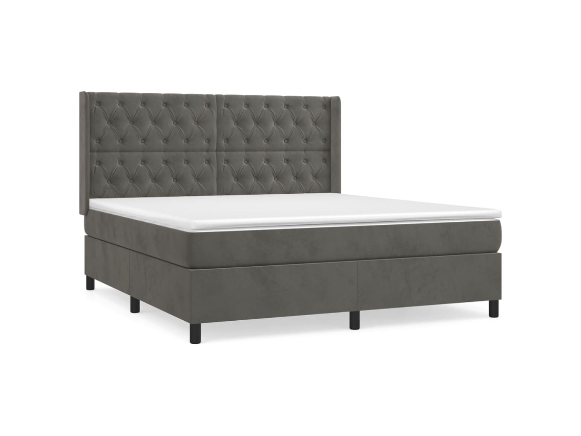 Box Spring Bed, Box Spring Beds Vidaxl Cinzeto Veludo (160 X 200 Cm)