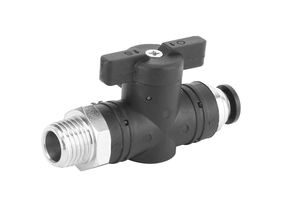Válvula Manual Pneumática Conector Rápido Rosca Bspp Macho 6mm Latão Galvanizado