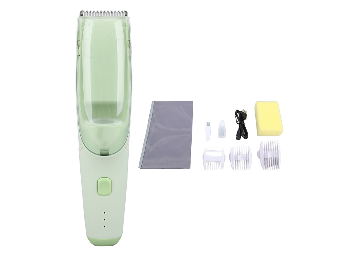 Primerox buzina de Cabelo Infantil com Vácuo Sem Fio Recarregável Ipx7 Resistente À Água Verde