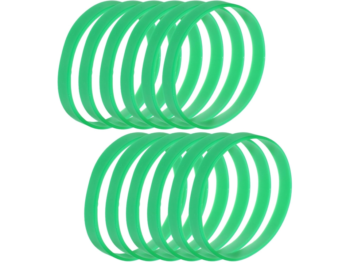 Healvian 100 Pulseiras Elásticas de Silicone Verde para Esportes, Ideais para as Comemorações do Dia de São Patrício - Acessórios