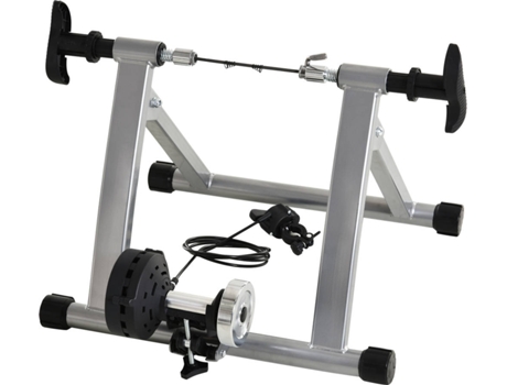 Homcom Rolo Bicicleta para treinamento de ciclismo – Cor Prateada – Estrutura de Aço - 54.5x42.2x39.1cm