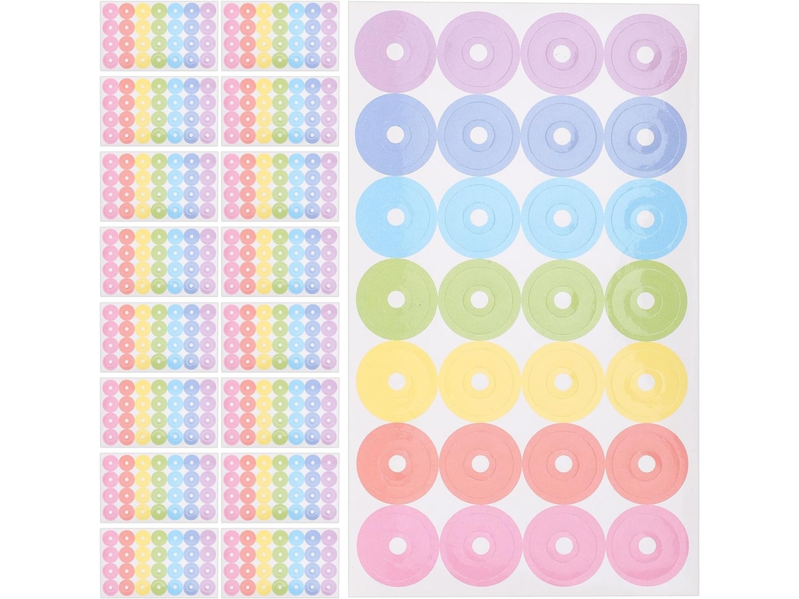Adesivos Kallory para reforço de revestimentos de papel, 20 unidades, 1,3 x 1,3 cm, para reparo e proteção em escolas.