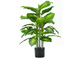 Planta Artificial. Planta De Plástico. Panela De Cimento. Dentro E Fora De Casa. 95 Cm. Verde