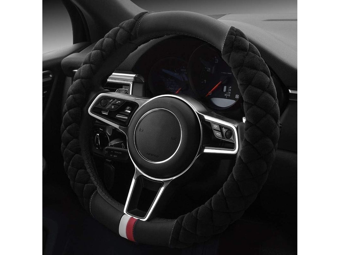 Capa De Volante De Invierno Com Pelo Falso Suave 38cm Adecuada Para La Mayoría De Los Coches Accesorio Interior