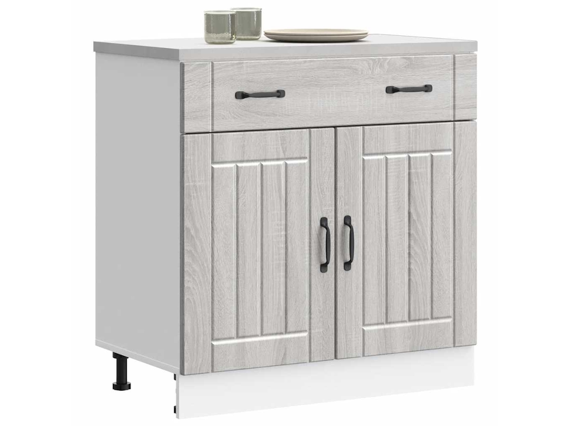 Vidaxl Armário De Cozinha Baixo Lucca Deriv. Madeira Cinzento Sonoma