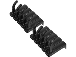 Conjunto De 10 Ganchos Adesivos E Suporte Ergonômico Para Fones De Ouvido Em Plástico Preto, Ideal Para