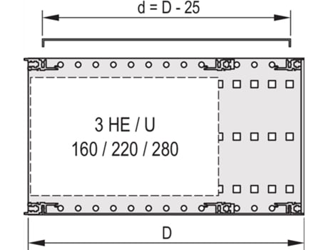 Placa de cobertura, universal para profundidades especiais de placas de circuito Placa de cobertura Emc 84te 415t 2ª Schroff (24560055)