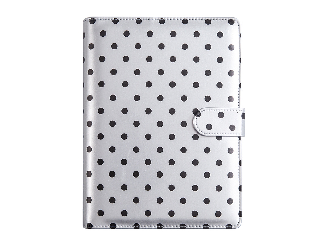 A5 Loose Leaf Binder Notebook Macaron Polka Dot Cash Budget Planner, Gray White Cover