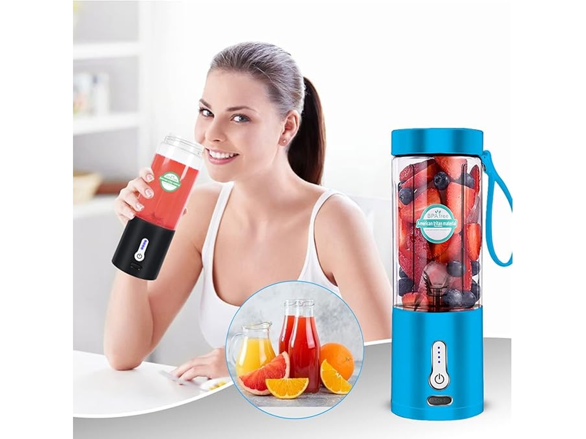 Liquidificador portátil Slowmoose atualizado de 18 oz com 6 lâminas
