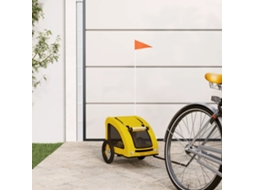 Vidaxl Reboque Bicicleta P/ Animais Tecido Oxford/ferro Amarelo