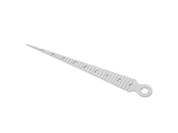 Calibre cônico de 1 a 15 mm em aço inoxidável CB02 para inspeção de furos com medidas métricas/imperiais