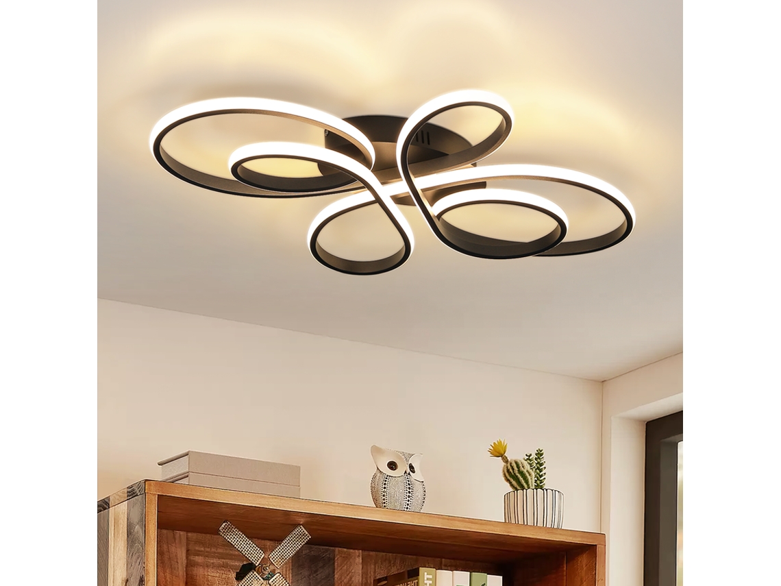 Nettlife Plafond Led Para Quarto, Plafond Para Sala De Estar: 30 W, Lâmpada Preta Para Sala De Estar, 40 Cm, 3000k
