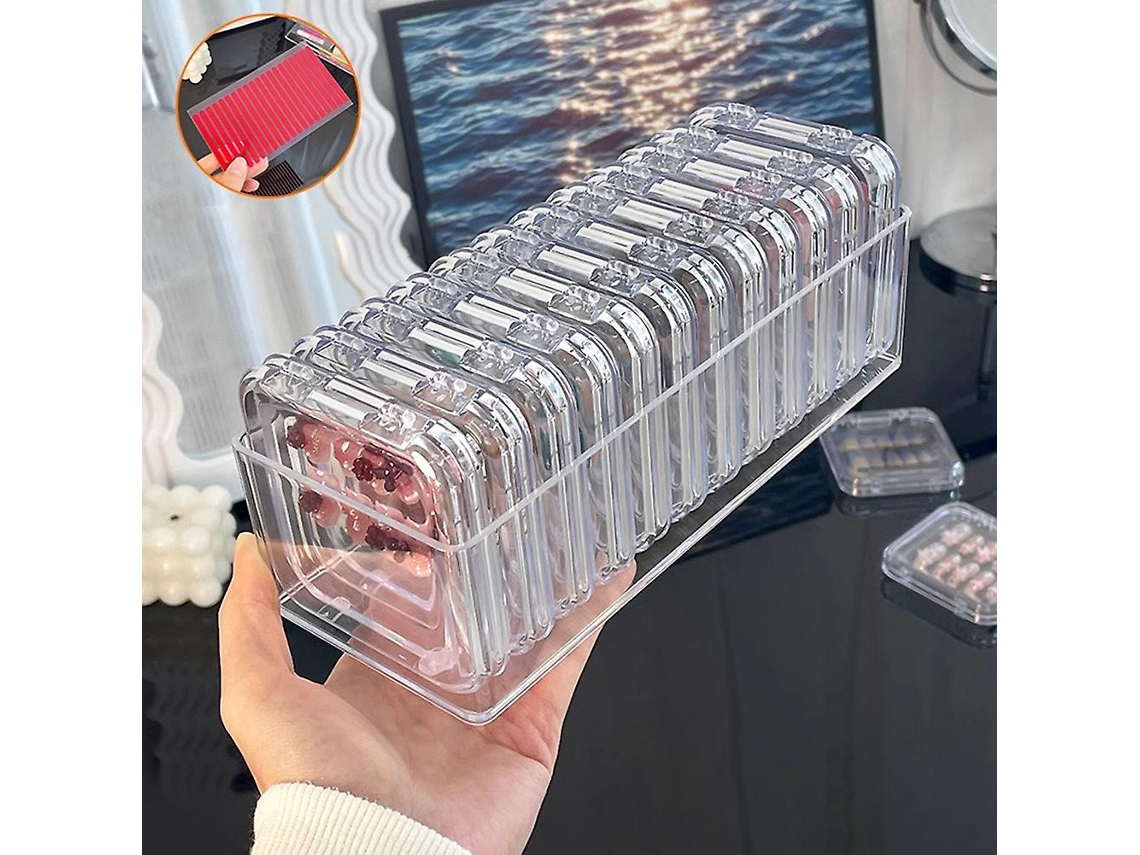 Conjunto De Caixas Organizadoras Transparentes Vazias Para Unhas Postiças, Ideais Para Casa E Viagem. Hengjian