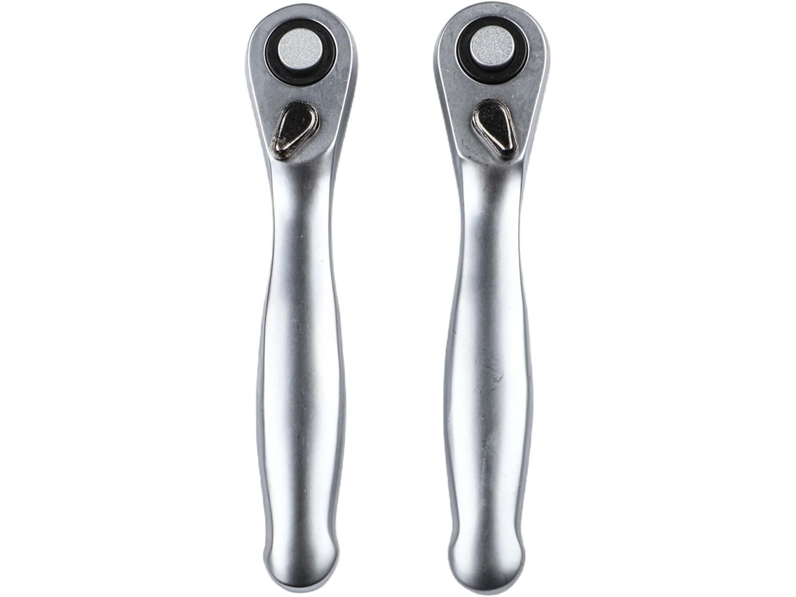 Conjunto De 2 Chaves Catraca 1/4" Com Cabeça 72 Dentes E Ângulo 90
