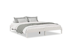 Conjunto 1 Estrutura De Cama Vidaxl Branco Madeira De Pinho Maciça (215.5 X 205.5 X 31 Cm)