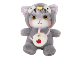 Muñeco De Peluche Gatito Bonito Com Sino Suave E Colorido Para Aniversário De Crianças Cinza