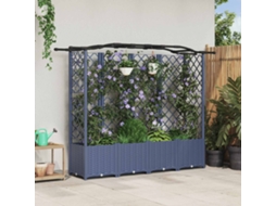 Vidaxl Cama Elevada Com Treliça E Telhado Cinzento 204 X 40 X 138 Cm