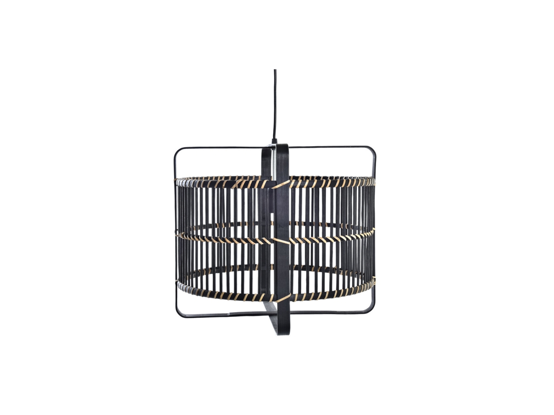 Luminária de Teto em Bambu Preto, 40x40x35cm ALEXANDRA HOUSE LIVING