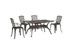Maison Exclusive - 5 Pcs Conjunto De Jantar Para Jardim Alumínio Fundido Bronze