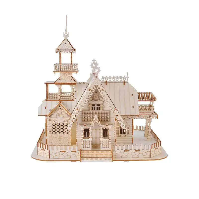 Kit de Modelo de Casa de Madeira 3d, Quebra cabeça para Montar MDUG