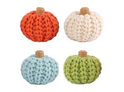 Conjunto de 4 Abóboras Decorativas de Tricô LAXISCREED