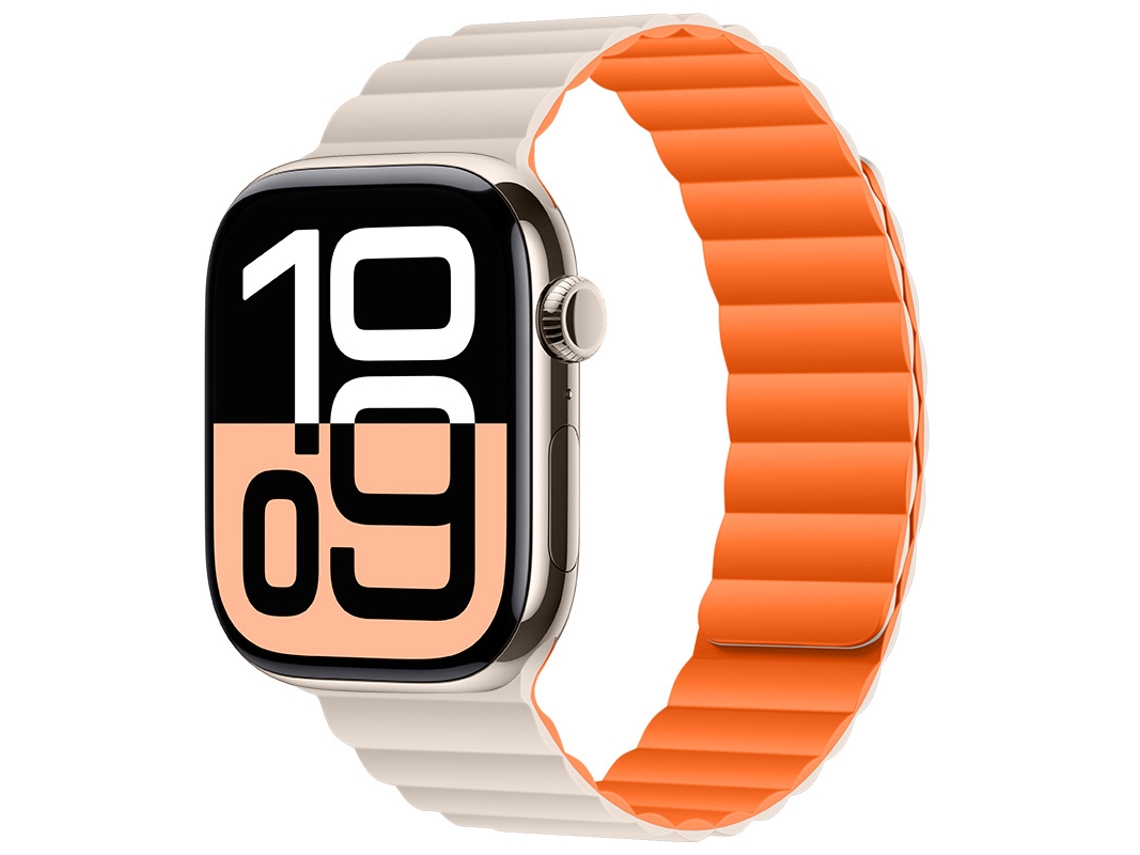 Bracelete Para Apple Watch 42/44/45/46/49mm Laranja Estelar Cuich